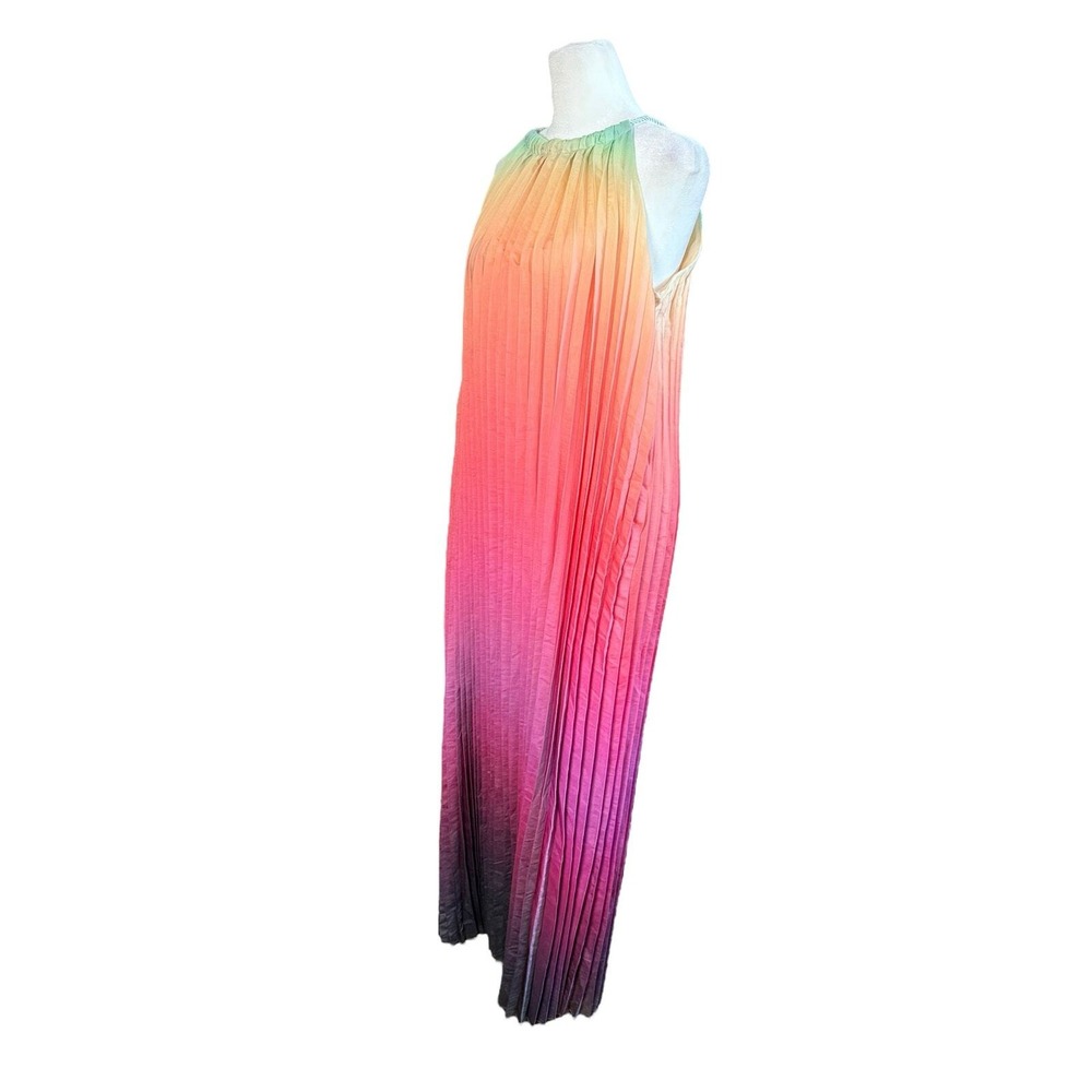 Wedding Guest Dress Women S Pleated Maxi Colorful Maximalist Resort Vacation - Picture 4 of 10
